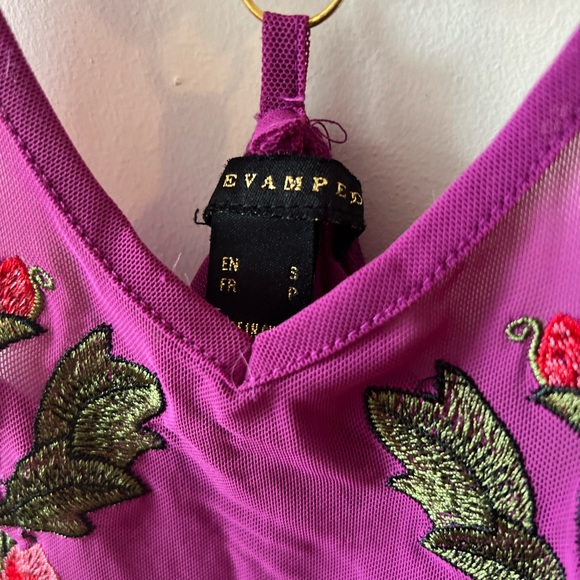 Revamped Embroidered Sheer Bodysuit S GUC - Picture 3 of 6